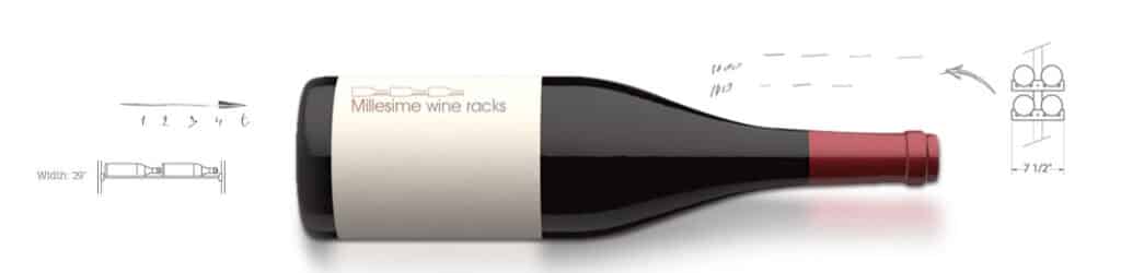 Agencement moderne de cave à vin avec étagères et casiers en bois et métal pour un rangement optimal des bouteilles.